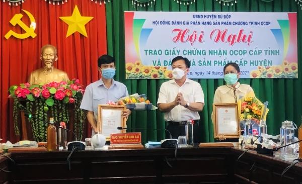 Năm 2021 huyện Bù Đốp có 7 sản phẩm OCOP cấp tỉnh và cấp huyện