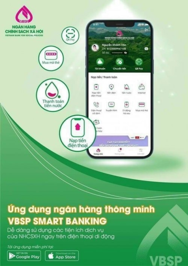 Ngân hàng CSXH huyện Bù Đốp tiếp tục miễn phí giao dịch và phí duy trì tài khoản MOBILE BANKING
