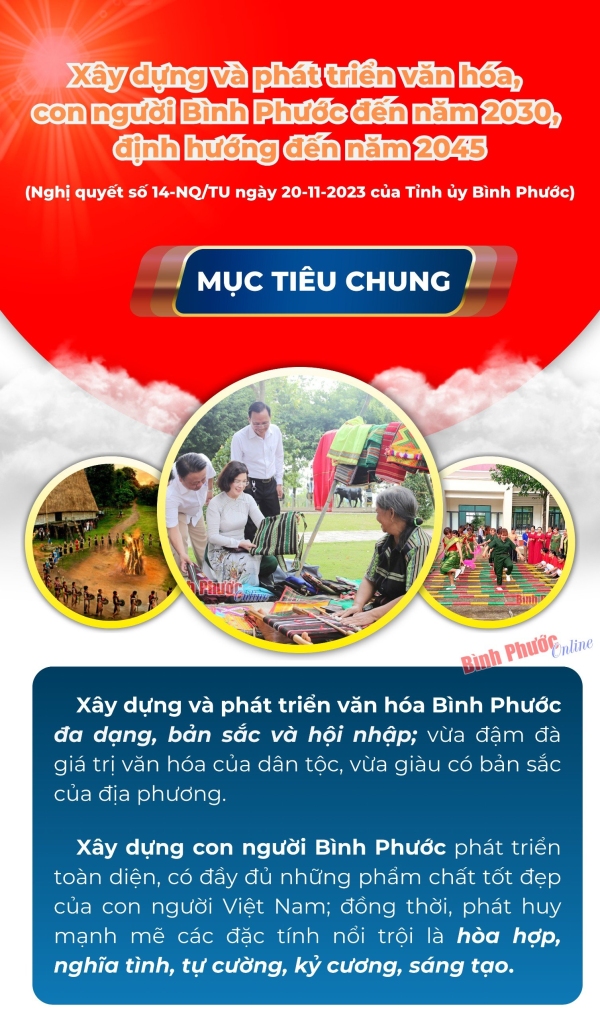 Bình Phước tập trung xây dựng và phát triển văn hóa, con người đến năm 2030, định hướng đến năm 2045
