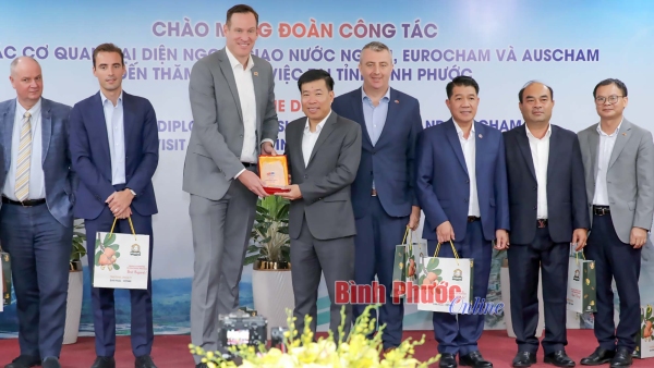 Bí thư Tỉnh ủy tiếp các tổ chức, đơn vị, tập đoàn về dự Diễn đàn kết nối doanh nghiệp EuroCham - tỉnh Bình Phước năm 2024