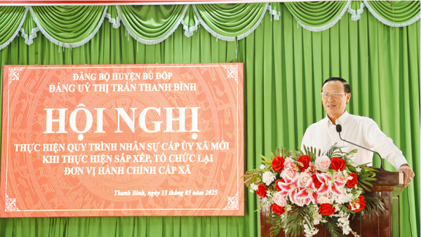 Hội nghị thực hiện quy trình nhân sự cấp ủy xã mới khi sắp xếp, tổ chức lại đơn vị hành chính cấp xã