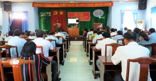 Toàn cảnh Hội nghị tại điểm cầu trực tuyến huyện Bù Đốp