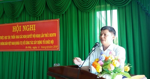 BÙ ĐỐP TỔ CHỨC TRIỂN KHAI NGHỊ QUYẾT  BAN CHẤP HÀNH TRUNG ƯƠNG HỘI NÔNG DÂN VIỆT NAM KHÓA VII