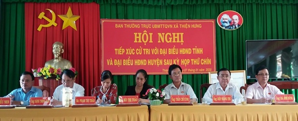 ĐẠI BIỂU HĐND TỈNH, HUYỆN TIẾP XÚC CỬ TRI XÃ THIỆN HƯNG
