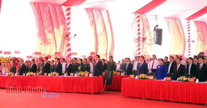 Chủ tịch nước Lương Cường và các đồng chí lãnh đạo, nguyên lãnh đạo Đảng, Nhà nước dự Lễ kỷ niệm 50 năm Ngày giải phóng tỉnh Bình Phước (23-3-1975 - 23-3-2025)